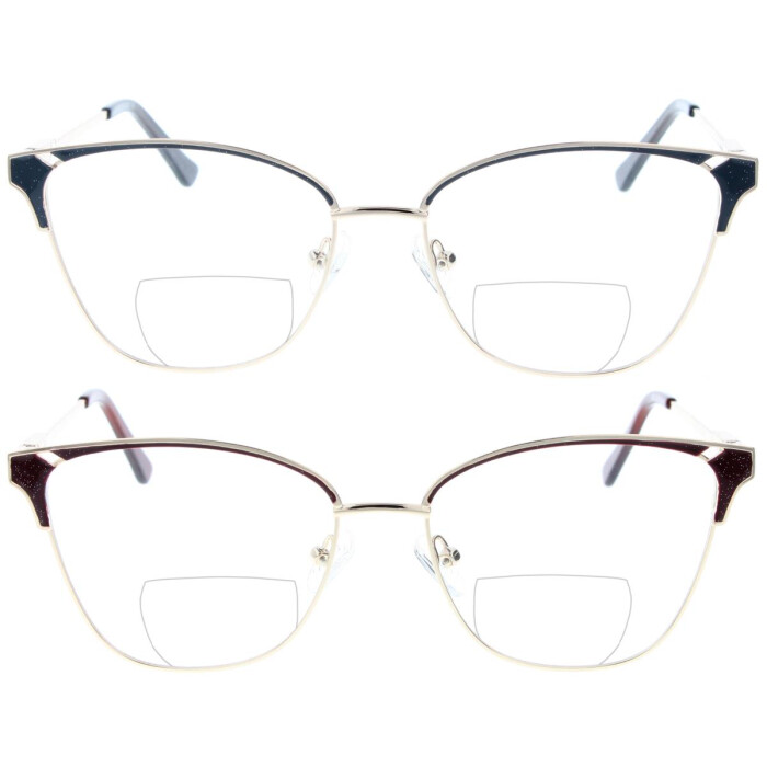 Auffällige Bifokalbrille DORIS aus hochwertigem Metall mit individueller Sehstärke