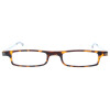 Schmale Lesebrille RSPECXS SLIDE READER inklusive Etui mit Schiebemechanismus in Havanna + 1,50 dpt