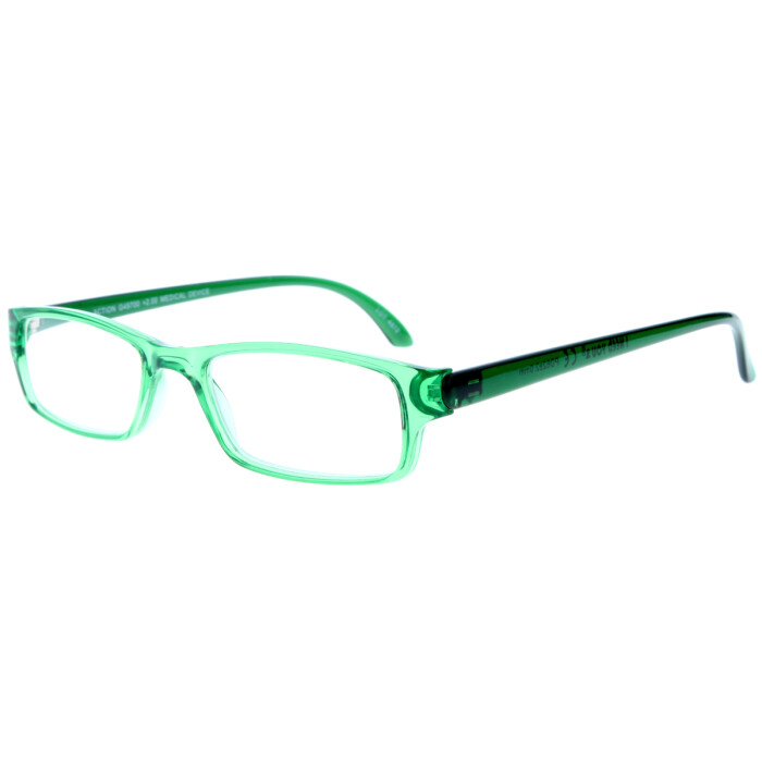 schlicht sportliche Kunststoff-Halblesebrille /-hilfe in verschiedenen Farben Grün kristall + 3,5 dpt