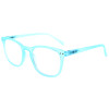 Moderne Fertiglesebrille FROZEN in transparenten Pastelltönen mit Federscharnier Blau + 2,50 dpt
