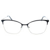 Feminine Fertiglesebrille aus Metall MIA in schmeichelnder Cateye-Form mit Federscharnier in Schwarz + 2,00 dpt