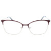 Feminine Fertiglesebrille aus Metall MIA in schmeichelnder Cateye-Form mit Federscharnier in Rot + 1,50 dpt