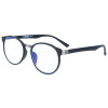Moderne Lesebrille in angesagtem Panto-Design mit Blaulichtfilter / Blueblocker Schwarz + 4,00 dpt