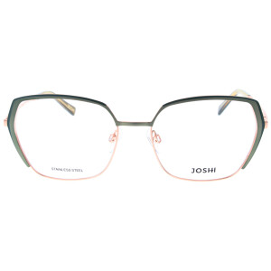 JOSHI 8108 C2 Brillenfassung aus Edelstahl in Grün/Gold mit Federscharnier