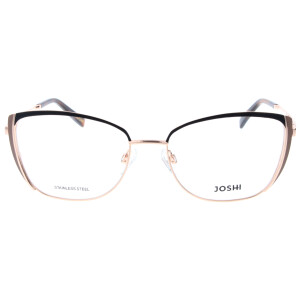 JOSHI 8107 C2 Brillenfassung aus Edelstahl in Schwarz/Rosé mit Federscharnier