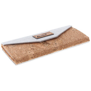 Stylisches Falt-Brillenetui mit moderner Kork-Optik und hochwertigem Magnetverschluss in Weiß