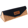 Stylisches Falt-Brillenetui mit moderner Kork-Optik und hochwertigem Magnetverschluss in Schwarz