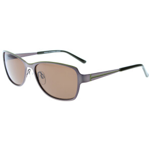 Moderne Brille "NICOLE" in Braun/Grün mit Sonnenschutz aus Edelstahl