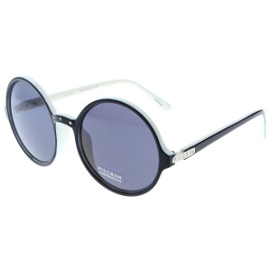 Coole Sonnenbrille PILGRIM 766-100 in Weiß / Schwarz mit grauen Gläsern