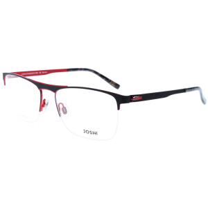 Moderne JOSHI Nylor Brillenfassung 8130 C2 aus Edelstahl in Schwarz / Rot