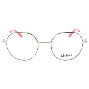 Auffällige Damen - Brillenfassung CR5 C5 von OXIBIS aus Metall in Roségold - Khaki