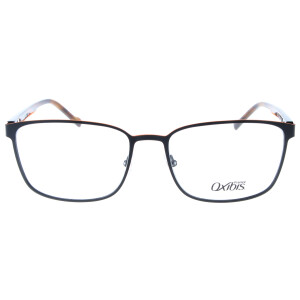 Stylische Vollrand - Brillenfassung TR9 C2 von OXIBIS aus Metall in Schwarz / Orange