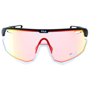 Sport - Sonnenbrille FILA SFI721 U28R in Schwarz / Weiß mit verspiegelten Gläsern