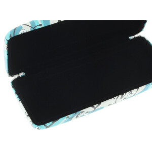 Robustes Hartschalen - Etui MYKONOS mit witzigen Brillen Design in Blau