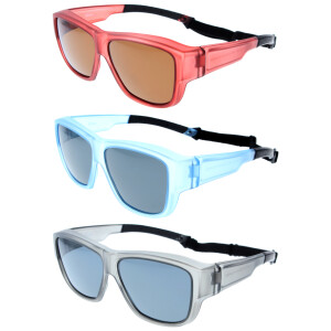 Ofar Überbrille / Sonnenbrille polarisierend im angesagten Design in drei Farben inkl. Brillenband