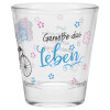 Robustes Sheepworld Schnapsglas mit schönem Spruch "Genieße das Leben"
