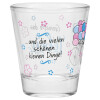 Robustes Sheepworld Schnapsglas mit schönem Spruch "Genieße das Leben"
