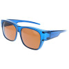 Stylische Kunststoff - Überbrille / Sonnenbrille mit 100% UV-400 Schutz und Polarisation in Blau