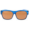 Stylische Kunststoff - Überbrille / Sonnenbrille mit 100% UV-400 Schutz und Polarisation in Blau