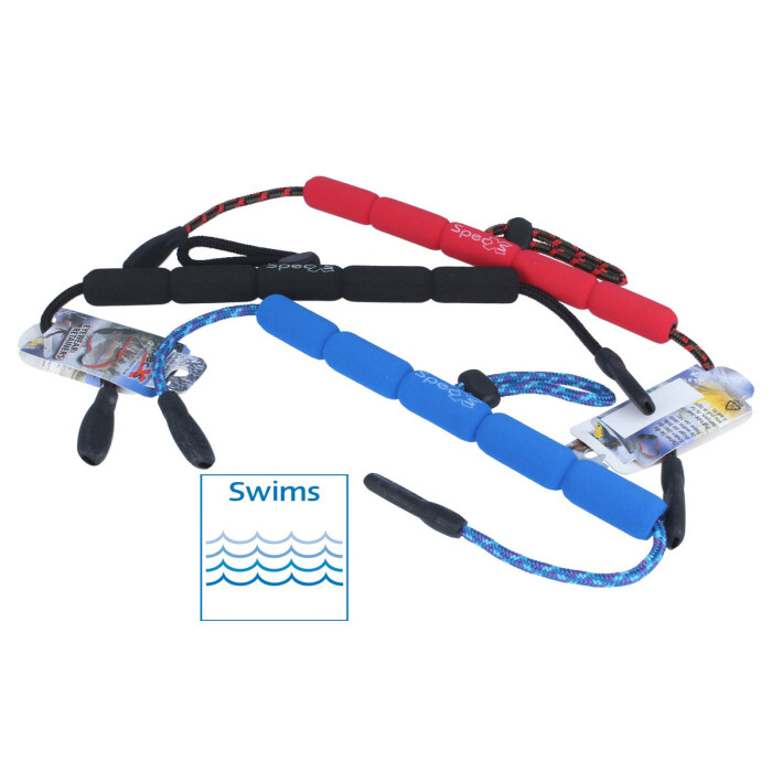 Schwimmband / schwimmfähiges Brillenband in rot, blau oder schwarz
