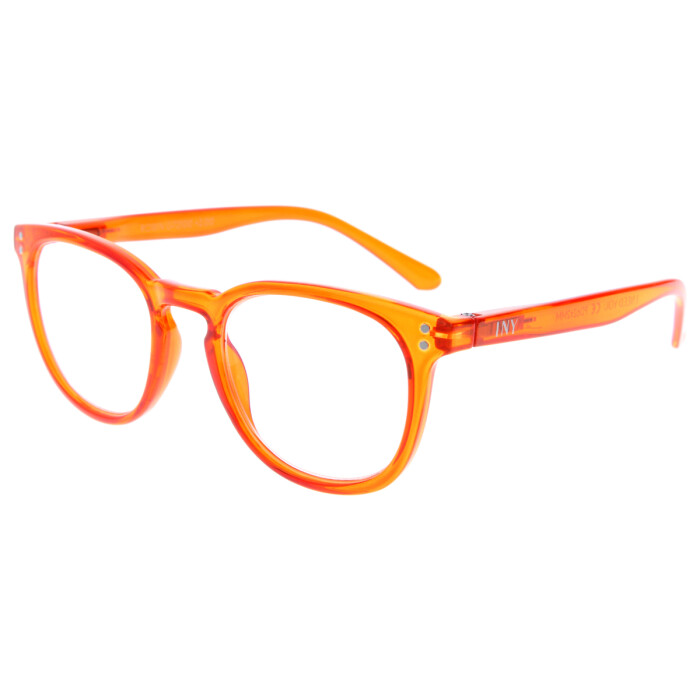 Farbenfrohe Kunststoff - Lesebrille ROBIN mit Federscharnier in Orange + 3,50 dpt