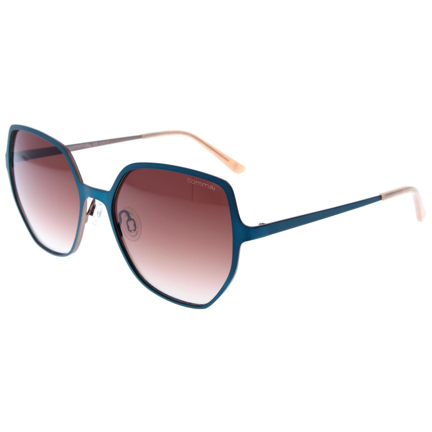 Stylische Comma Sonnenbrille - 77169 Petrol 55/17 Vollrand 