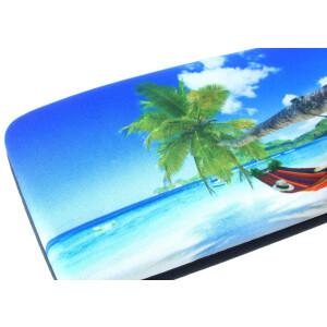 Hartschalen-Etui Vacation mit weichem Microfaserbezug und passendem Microfasertuch Beach
