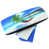 Hartschalen-Etui Vacation mit weichem Microfaserbezug und passendem Microfasertuch Beach