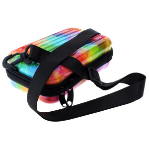 Farbenfrohes Brillenetui für zwei Brillen mit Trageriemen "Suitcase"