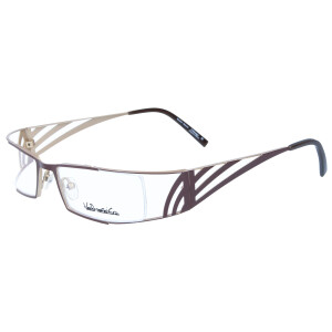 Stylische Damen - Brillenfassung V-Design 5614 Mma_or in Braun / Beige