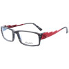 Extravagante Damen - Brillenfassung V-Design 5663GR in schwarz / rot 53/18