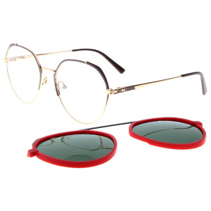 Große Metall - Fernbrille NIKKI inklusive Sonnenclip, Federscharnier und individueller Sehstärke