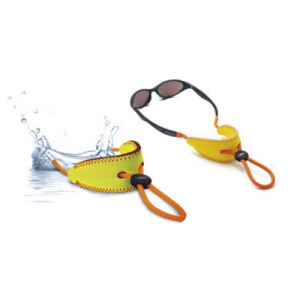 schwimmfähiges Neopren-Brillenband mit Tube-Endstück in gelb