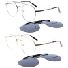 Moderne Metall - Fernbrille JAYDEN mit schwenkbarem Sonnenclip und individueller Sehstärke