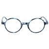 Runde Fertig-Lesebrille aus Kunststoff COMO mit Federscharnier Blau + 1,50 dpt