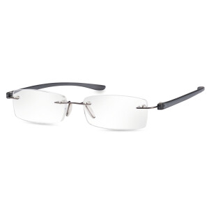 Randlose Fertiglesebrille aus Kunststoff in Anthrazit...