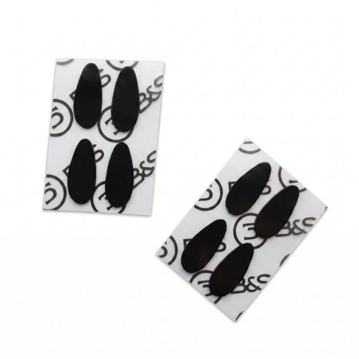 Nasenpad zum Aufkleben aus Silikon in Schwarz und Tropfenform Höhe 0,7mm, Länge 15mm