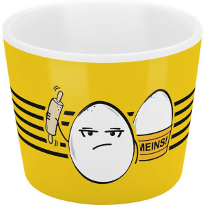 Cooler Sheepworld Eierbecher aus Porzellan mit lustigem Spruch "Finger weg! Mein Ei!"