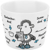 Niedlicher Sheepworld Eierbecher aus Porzellan mit süßem Spruch "Ohne Papa ist alles doof"