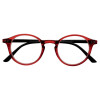 Moderne Fertiglesebrille SASHA aus robustem Kunststoff mit Federscharnier Rot / Schwarz + 2,00 dpt