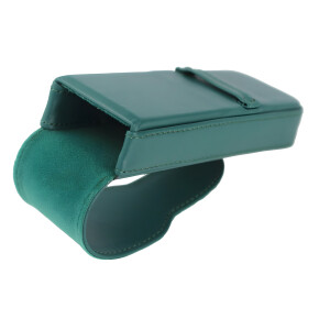 Edles Brillenetui "Venus" aus echtem Leder mit Magnetverschluss in Schwarz