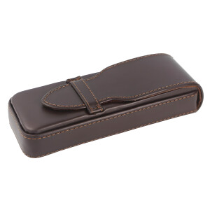 Edles Brillenetui "Venus" aus echtem Leder mit Magnetverschluss in Schwarz