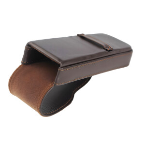 Edles Brillenetui "Venus" aus echtem Leder mit Magnetverschluss in Schwarz