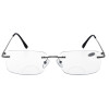 Randlose Bifokalbrille SIRKO mit Blaulichtfilter und Nahteil in Silber + 2,00 dpt