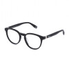 Extravagante Acetat-Brillenfassung FILA VFI989 Col. 0703 mit Federscharnier in Schwarz inkl. Etui