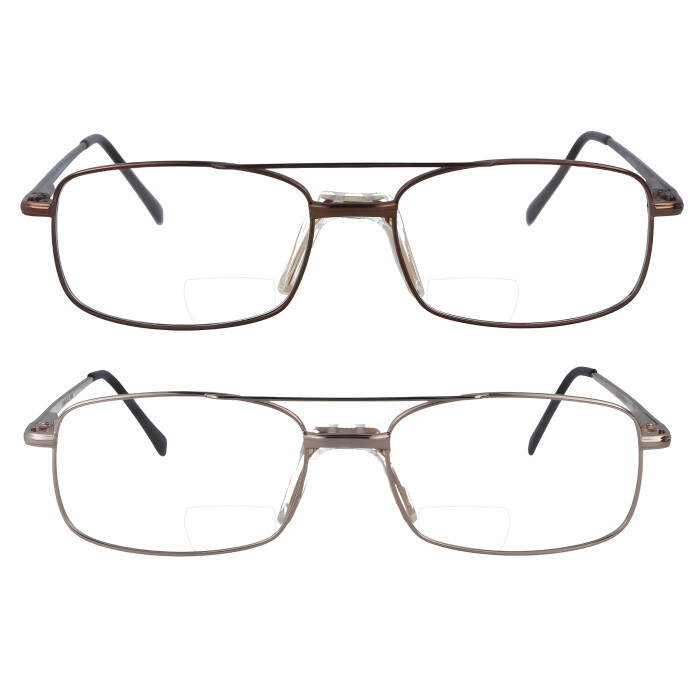 Klassische Bifokalbrille TIBOR (groß) mit Federscharnier und verstellbarem Sattelsteg - mit individueller Stärke