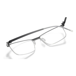 Etnia Barcelona BYTE 560 in Schwarz - Silber 56/17 Vollrand mit Federscharnier