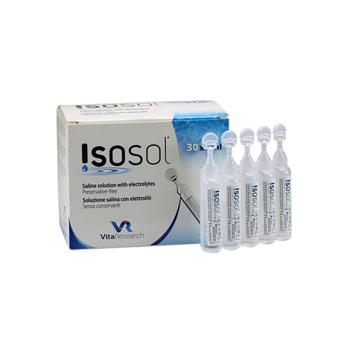 ISOSOL 30 x 5 ml VitaResearch Kochsalzlösung mit Elektrolyten + Ohne Konservierungsstoffe