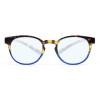 Blaulichtfilter-Lesebrille MNR1 aus hochwertigem Kunststoff mit Federscharnier und praktischer Nackenhalterfunktion Havanna-Blau +2,00 dpt