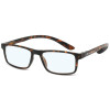 Stabile Kunststoff-Lesebrille MNR3 mit Blaulichtfilter und Federscharnier inkl. praktischer Nackenhalterfunktion Havanna +2,00 dpt